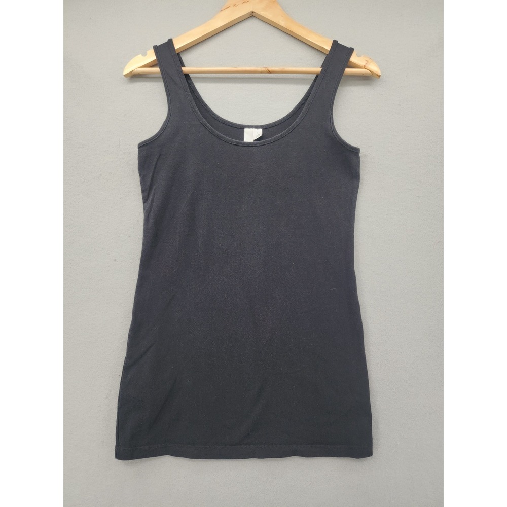 BP Nordstrom Black Scoop Neck Tank Top Lg Cotton Spandex Stretch Basic Essential